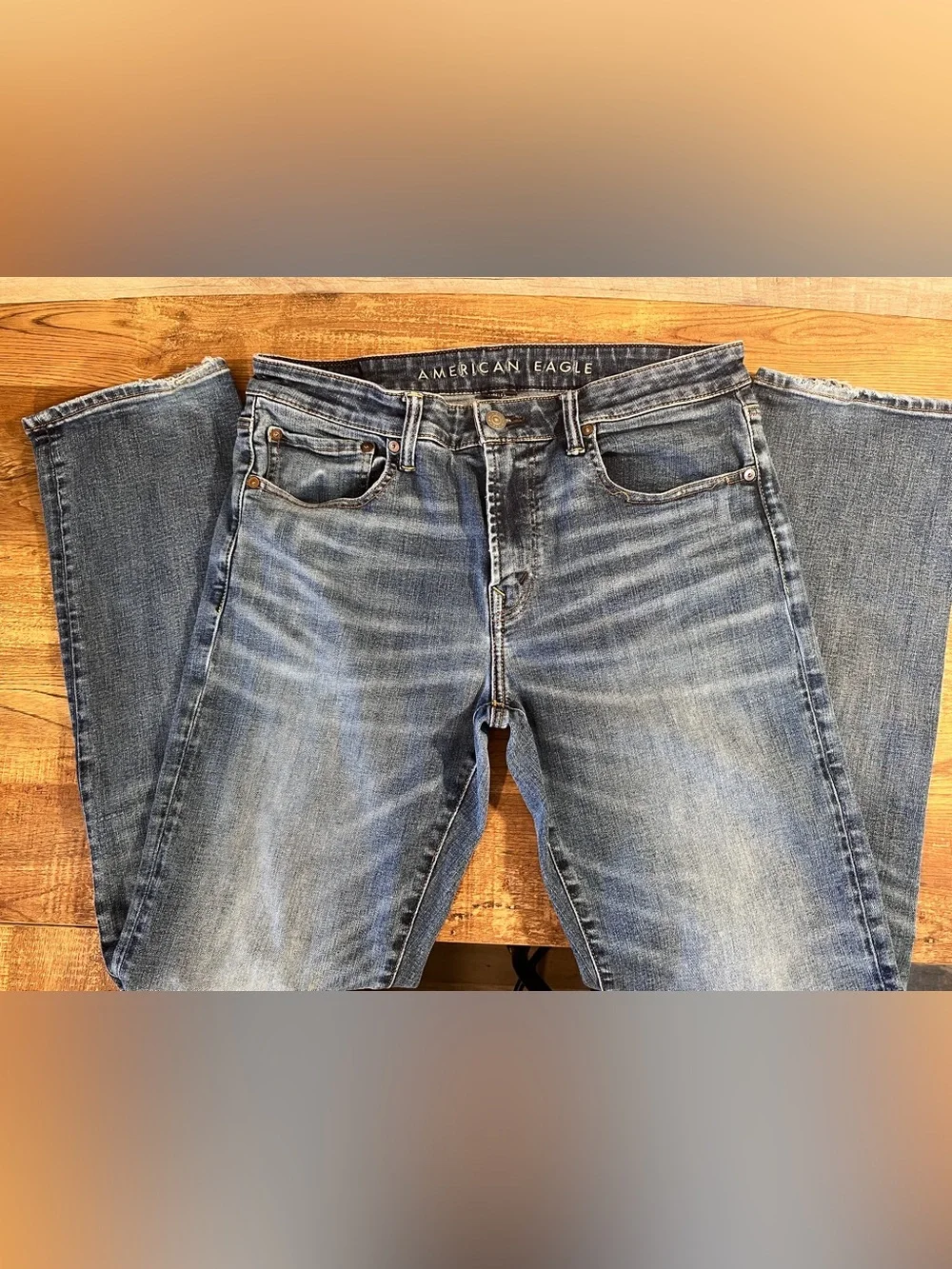 American Eagle AirFlex Jeans Men’s 34x34 Slim Straight Stretch Medium Wash Denim